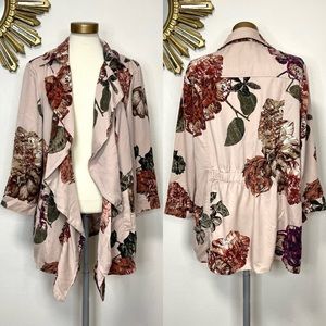 Chico’s Floral Drape Front Jacket